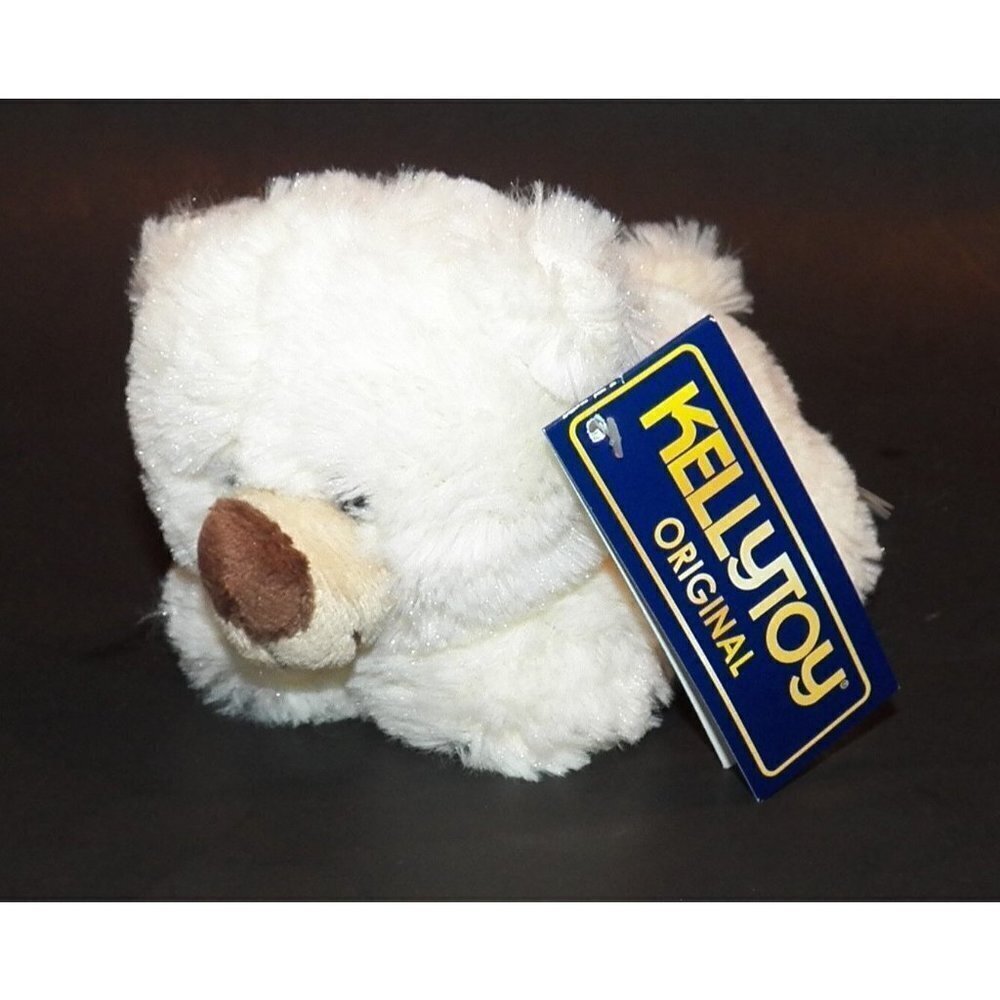 NWT White Teddy Bear Plush 5" Floppy Animals Kellytoy Stuffed Toy
